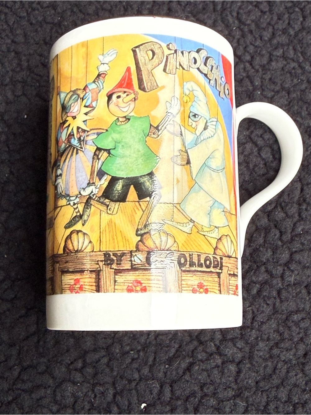 Size 4" - Vintage 1990s James Sadler Pinocchio Classic Story Mug England